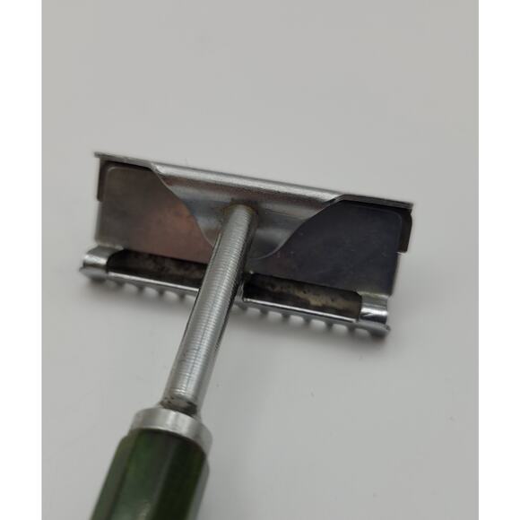 Vintage 1930s–1950s Keen Kutter Safety Razor Green Bakelite Handle Double Edge - Picture 5 of 16